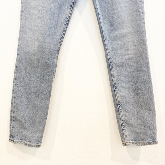 Agolde Denim Nico High Rise Slim Fit Jeans Button Fly Cliffside Blue Casual 26 - Picture 4 of 10